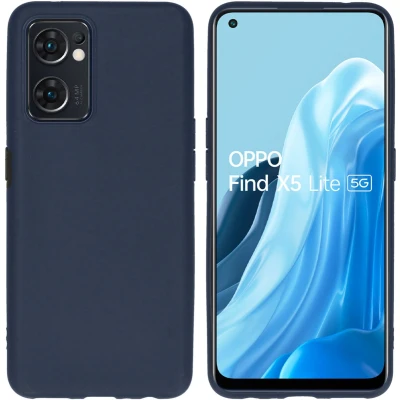 Afbeelding van iMoshion Hoesje Geschikt voor Oppo Find X5 Lite 5G Siliconen Color Backcover Donkerblauw