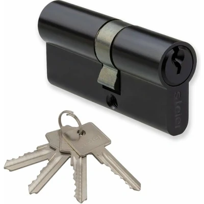 Afbeelding van Cilinderslot zwart 30/30 incl. 3 sleutels