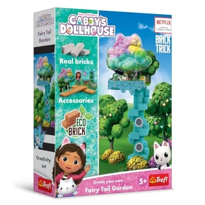 Afbeelding van Trefl Brick Trick Gabby&#039;s Dollhouse: Fairy Tail Garden Bouw van baksteen, Kitty Fee, Eco stenen blokken, 280 bouwstenen, herbruikbaar, creatieve set voor kinderen vanaf 5 jaar