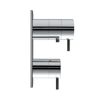 Afbeelding van Waterevolution Flow inbouw douchethermostaat met 3 uitgangen chroom T136TB01