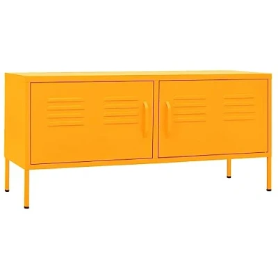 Afbeelding van Tv meubel 105x35x50 cm staal mosterdgeel