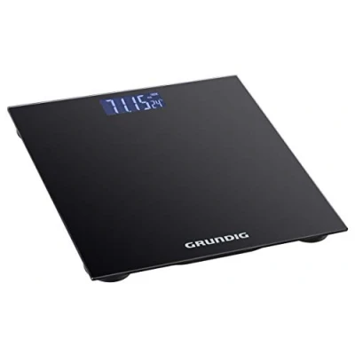 Image de Grundig Balance Pese Personnne Precision jusqu&#039;à 180 kg pour mesures de poids corporel en kg/lb 500 gr précise avec Affichage Numérique Noir Verre