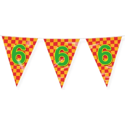 Afbeelding van Vlaggenlijn slinger 6 jaar party 10 meter