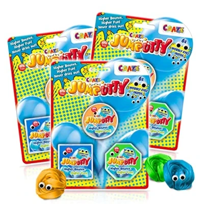Afbeelding van CRAZE Super Magic Dough Jumputty Set met 3 springpasta‘s, intelligent, om mee te nemen, 12 x 15 g, 2 jaar, polymeer, handmatige activiteiten voor kinderen, 30325, meerkleurig