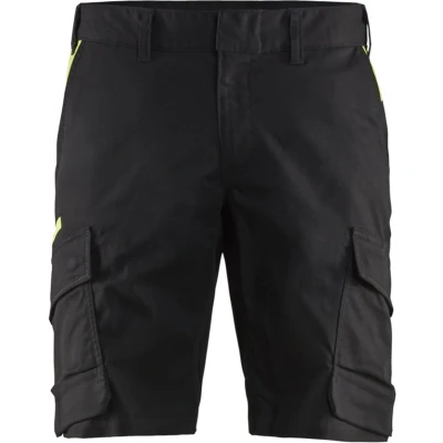 Afbeelding van Blaklader Industrie short met stretch 1446 1832 Zwart/High Vis Geel