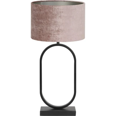 Afbeelding van Light &amp; Living Tafellamp Jamiri/Gemstone Zwart/Oud roze Ø30x67cm Modern
