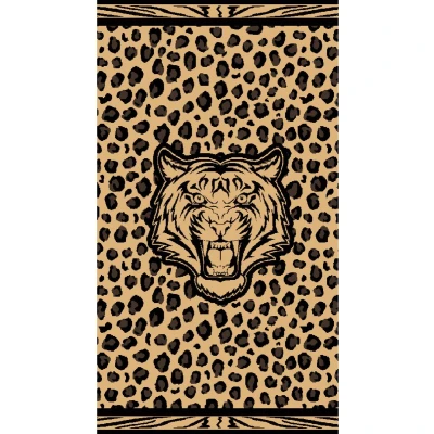 Afbeelding van PHLOX Strandlaken 100% katoen 1 zijde velour 90x160 tiger
