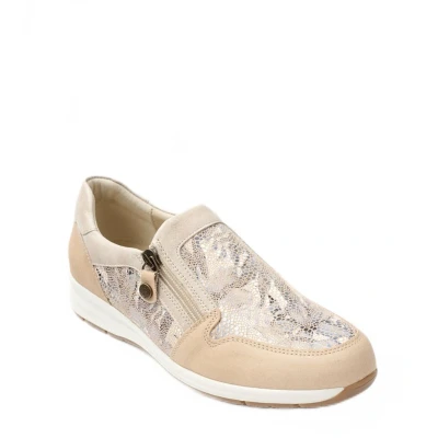 Afbeelding van Comfort loafers in wijdte met leren ritssluiting