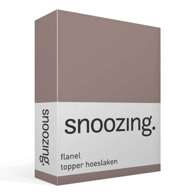 Afbeelding van Snoozing Flanel Hoeslaken Topper Tweepersoons 120x200 cm Taupe
