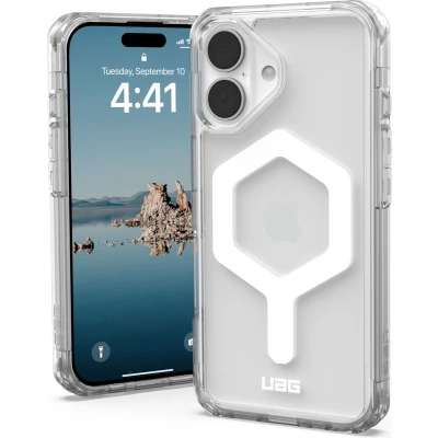 Afbeelding van Urban Armor Gear Plyo Hoesje Geschikt voor Apple iPhone 16 Compatibel met MagSafe Back Cover Magneet Militaire Standaard Ice Wit
