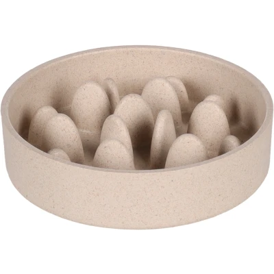 Afbeelding van Flamingo Greni Slow Feeder Eet En Drinkpot Honden Eetpot Rond Beige Dia 14,5cm 410ml 1st 139109