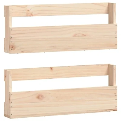 Afbeelding van Wandschoenenrekken 2 st 59x9x23 cm massief grenenhout