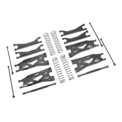 Afbeelding van Suspension Kit, X Maxx WideMAXX, Black, (Includes Front &amp; Rear Arms, Toe Links, Shock Springs, Driveshafts)