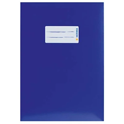 Afbeelding van HERMA 19765 notitieboek DIN A5 met etiketteringsetiket, van stevig en extra sterk karton, cover voor schoolschrift, donkerblauw