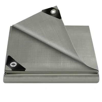 Afbeelding van WOLTU Waterdicht afdekzeil met oogjes, 1,5 x 6 m, PE 280 g/m², uv bescherming, regenbescherming, voor boot, auto, zwembad, grijs