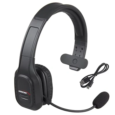 Afbeelding van Audiocore AC864 Bluetooth hoofdtelefoon met ruisonderdrukkende microfoon voor Call Center Over Ear 32 uur draadloze handsfree gesprekstijd compatibel Google Assistant en Siri