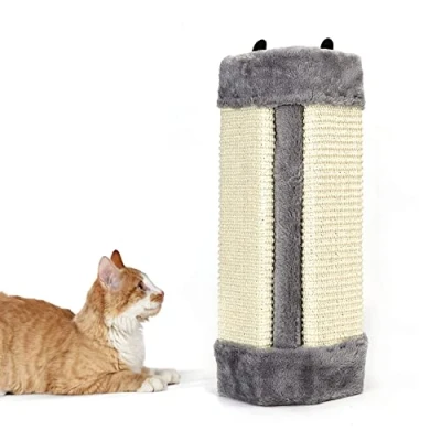 Afbeelding van Nobleza Krabplank Hoekmodel Krabmat Krabpaal voor Kat 40 x 25 cm Grijs