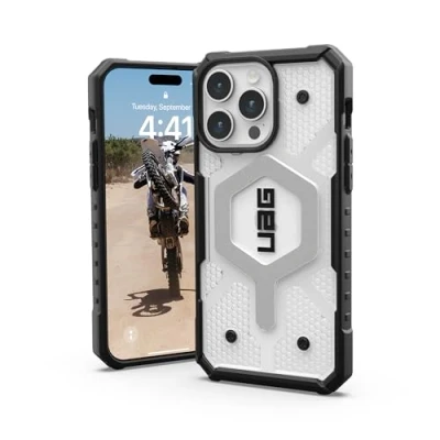 Afbeelding van Urban Armor Gear Pathfinder MagSafe Backcover Apple iPhone 15 Pro Max Ice, Transparant compatible