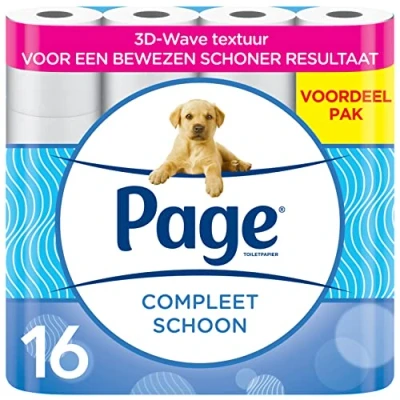 Afbeelding van Page toiletpapier, compleet schoon 16 rollen, voordeelverpakking
