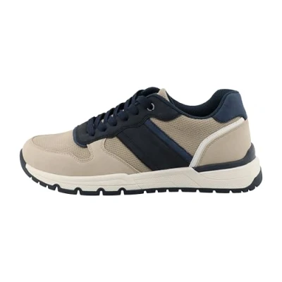 Afbeelding van TOM Tailor Sneakers laag, Heren, Maat: 43, Beige Imitatieleer/ textiel