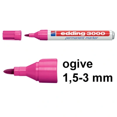 Image de Edding 3000 marqueur permanent (1,5 3 mm ogive) rose