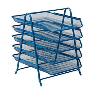 Afbeelding van Mind Reader 5 laags papierlade, Metaal, Turquoise/Excursie, Effen kleur (Getaway Solids),