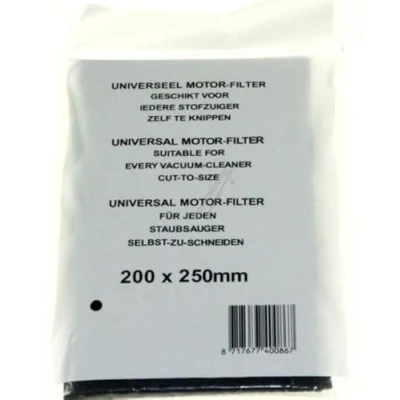 Afbeelding van Universeel Motorfilter voor Stofzuigers 200 x 250mm Zelf op maat te knippen in polybag