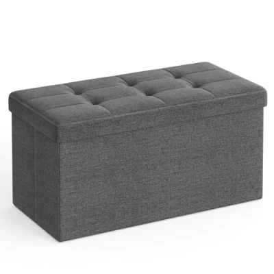 Afbeelding van Opvouwbare Zitbank Opbergbox Linnen 76 x 38 cm