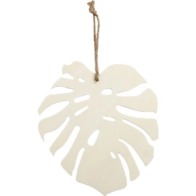 Afbeelding van Creotime Decoratiehanger Monsterablad 20 X 19 Cm Naturel