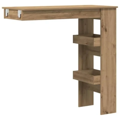Afbeelding van vidaXL Bartafel wandgemonteerd 102x45x103,5 cm bewerkt hout artisanaal
