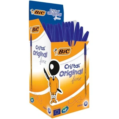 Afbeelding van 50x Bic Cristal balpen blauw fijn