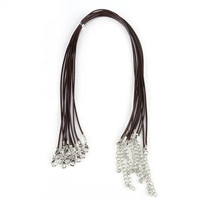 Afbeelding van 10 stuks 18 inch washalsketting, touw, 1,5 mm, halskettingen met sluiting en ketting voor het maken van sieraden om te knutselen (bruin)