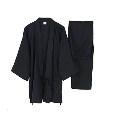 Afbeelding van Jinbei Yukata Japanse kimono voor heren, kimono, kamerjas, pyjama, Navy01