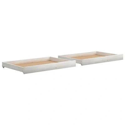 Image de vidaXL Tiroirs de lit 2 pcs Blanc Bois pin massif