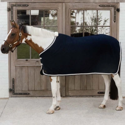 Afbeelding van Zweetdeken fleece gevlochten touw marine 145 6&#039;6