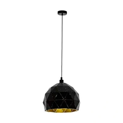 Afbeelding van EGLO Roccaforte hanglamp E27 Ø30 cm zwart/goud