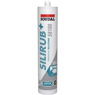 Afbeelding van Soudal Silirub+ S8100 Neutraal Sanitairkit Zilvergrijs 300 ml 135724