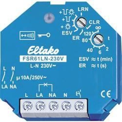 Afbeelding van Eltako FSR61LN 230V Schakelactor Draadloos Inbouw (in muur) Schakelvermogen (max.) 2000 W Bereik max. het vrije veld) 30 m