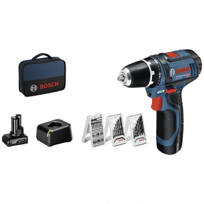 Afbeelding van Bosch Professional GSR 12V 15 0615990G6L Accu schroefboormachine 12 V 2 Ah, 4 Ah Li ion Incl. accus, lader, accessoires, tas