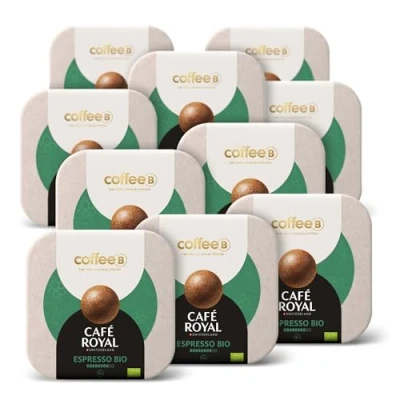 Afbeelding van 90 Coffee Balls Espresso Bio 100% composteerbaar premium koffieballen speciaal ontwikkeld voor het gebruik van CoffeB by Café Royal koffiezetapparaat