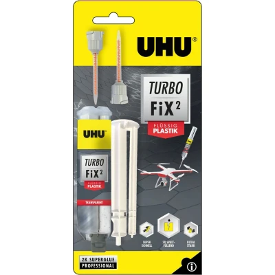 Afbeelding van Uhu Turbo Fix² Liquid Plastic 2 componenten lijm 10g