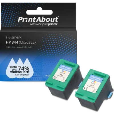 Afbeelding van Huismerk HP 344 (C9363EE) Inktcartridge 3 kleuren Voordeelbundel