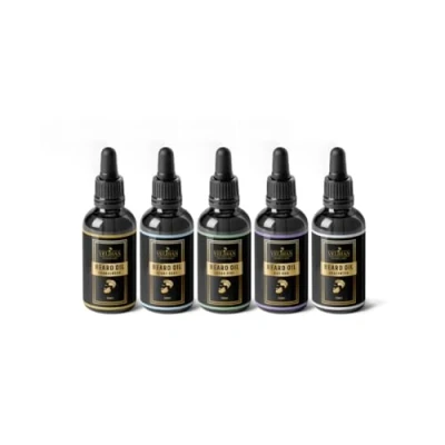 Afbeelding van Velihan Beardcare Baardolie Variatie Box Test Pakket 5 Geurtjes Baardverzorging Baardparfum voor korte &amp; lange Baard Stimuleert de baardgroei