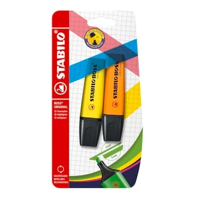 Afbeelding van STABILO Boss Original Evidenziatore Giallo/Arancio Blister da 2