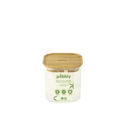 Afbeelding van Pebbly Square Canisters With Bamboo Lid 800 Ml