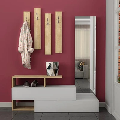Afbeelding van Vestiairemeubel Woody Fashion 100% Melamine coating Wit Eiken