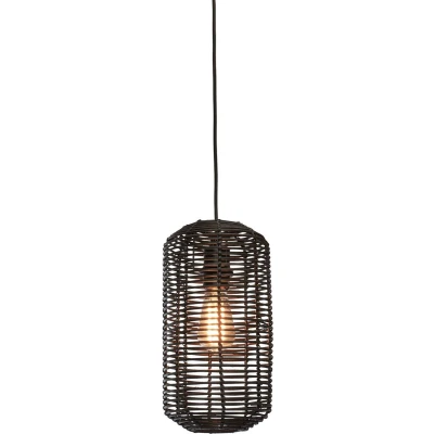 Afbeelding van GOOD&amp;MOJO Hanglamp Tanami Rotan Zwart Ø18x35cm