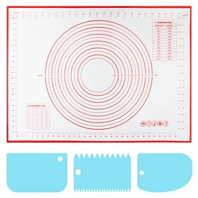 Afbeelding van Siliconen bakmat 70 x 50 cm Herbruikbaar Met maat Voor deeg, macarons, koekjes, pizza
