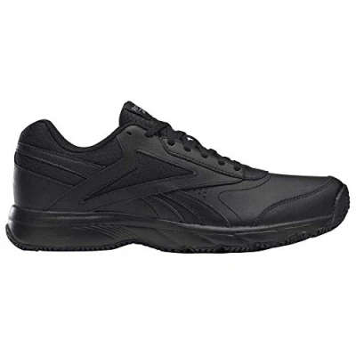 Afbeelding van Reebok WORK N Cushion Sportieve wandelschoenen, Heren, Maat: 45, Black/cold grey Leer en textiel