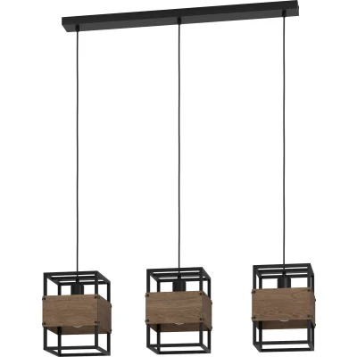 Afbeelding van EGLO Evesham Hanglamp E27 89,5 cm Zwart/Bruin Staal/Hout